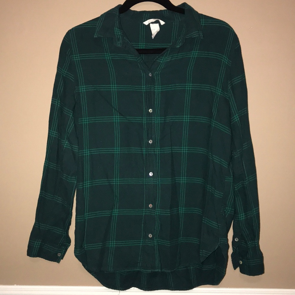 H&M Lightweight Plaid Button Down - Size US4